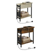 Nightstand End Table Bedside Table with Storage Bag USB Ports Charging Station