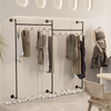 XL Industrial Pipe Clothes Rail Wall Clothing Hanging Rack Open Wardrobe