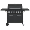 Gas BBQ Grill with 7 Burners Barbecue Black Powder-coated Steel