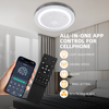 LED Ceiling Fan Light Dimmable Living Room Chandelier Lamp With Remote Control