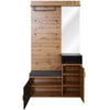 Wardrobe Set with 4 coat Hooks, Mirror, Shoe Cabinet, Wall-mounted Coat Rack