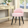 Velvet Dressing Table Stool Chair Makeup Padded Piano Seat Bedroom Wooden Legs
