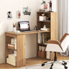 Computer Desk Wooden PC Laptop Table Writing Workstation 6-Tier Storage Shelves