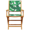 Folding Garden Chairs 8 pcs Green Fabric and Solid Wood T8D2