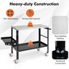 580KG Folding Workbench Steel Welding Table on Wheels with 8 slots