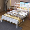 4ft6 Heavy Duty Metal Bed Frames with LED Light Headboard & Charging Socket Vjdm