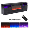 70" Fireplace TV Stand Electric Heater W/12 Color Backlight 3 Color Flame Remote