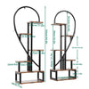 2X Plant Stand Half Heart Shaped Multiple Planter Rack Flower Display Home Decor