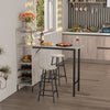 3PCS Bar Table&Chair Set Industrial Pub Table Counter Height Dining Table Grey