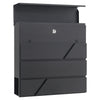 Grey Large Letter Box Post Mail Box Wall Mounted Post Box Lockable With 2 Keys