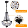 Crystal Chandelier Ceiling Light Pendant Light Black Lamp Height Adjustable E27