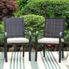 Set of 2 Outdoor Patio Chairs Rattan Dining Chair Set W/ High Backrest & Armrest