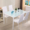 Toughened Tempered Glass Dining Table and Upholstered Chair Set Kitchen Seat UK