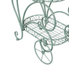 2 Tier Parisian Style Metal Garden Cart Plant Stand Flower Pot Display Decor