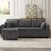 L-Shaped Sofa Bed 3 Seater Sofa Pull Out Couch Bed Convertible Corner Sofa Grey