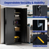 Metal Storage Cabinet with 2 Lockable Doors-Black