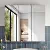 Triple Door Bathroom Mirror Cabinet Cupboard Stainless Steel Wall Mounted 700mm