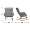 Recliner Rocking Chair Wing Back Armchair Fireside Corner Relax Sofa w/ Side Bag