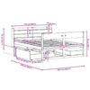 Bed Frame without 160x200 Solid Wood Pine K8F5