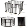 8 Panel Fireplace Fence Baby Pet Safety Gate Playpen Adjustable Room Divider