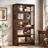 6-Tier Vintage Modern Bookshelf Bookcase, 70.8" Tall Storage Rack for LivingRoom