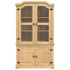 Glass Display Cabinet 103.5x42x180 Solid Wood Pine M2F0