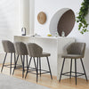Set of 2 Bar Stools Faux Leather Back Upholstered Metal Legs Barstool Pub Chair