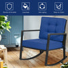 Outdoor Wicker Rocking Chair Heavy-Duty Steel Frame Patio Rattan Rocker Chair