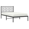 Metal Bed Frame with Headboard Black 100x190 cm