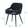 2X Dining Chairs Black velvet Tufted Seat Metal Leg Dining Room Kitchen Chair