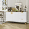 140cm Wooden Sideboard Cabinet Storage Buffet Cupboard 2 Doors & 3 Drawers White