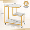Small Sofa Couch Side Table with Lockable Casters-White