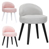 Velvet Dressing Table Stool Chair Makeup Padded Piano Seat Bedroom Wooden Legs