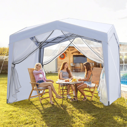 3 x 3M Pop up Canopy Tent w/ 4 Sidewalls Foldable Patio Shelter Gazebo