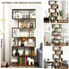 6-tier Bookcase Industrial S-Shaped Bookshelf Wooden Storage Display Rack