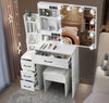 LED Mirror Dressing Table with Stool Set Makeup Desk Vanity Table Lights