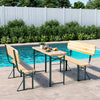3PC Wooden Folding Beer Table & Bench Set Outdoor Garden Party BBQ Furniture UK