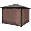Alu Gazebo with Brown Side Curtain 300 x300cm Weather-resistant Patio Garde U6U7