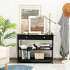X-Design Entryway Table 3-Tier Console Table Living Room Sofa Table-Black