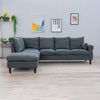 L-Shaped Corner Sofa, Sectional Couch with Built-in USB Port Chaise
