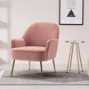 Velvet Accent Chair Wing Back Tub Armchair Occasional Lounge Sofa Metal Legs UK