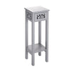 Grey Wooden Tall Table Narrow Slim Stand Nightstand with Sliding Drawer Shelf UK