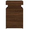 Modern Bedside Cabinet in Brown Oak with Adjustable - Bedroom Storage P0H7