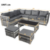 Rattan Garden Furniture Conservatory 8 Seater Corner Sofa Set with Coffee Table