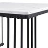 Nesting Coffee Table Set Metal Square Stacking Side Tables Marble-Look Tabletop