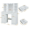 Vanity Makeup Desk Dressing Table Set with 10 LED Lights Mirror Stool 3 Drawers