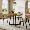 Round Dining Table for 2, 31.5" Industrial Kitchen Dinner Table with Metal Base