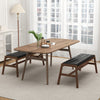 Upholstered Bench Solid Rubber Wood Frame Indoor Sponge Cushioned Bench