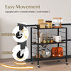 Costway 3-Tier Foldable Shelving Unit Heavy Duty Metal Shelves with Wheels