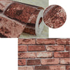 3D Red Brick Effect Wallpaper Stacked Stone Living Bedroom Wall Backdrop Rustic